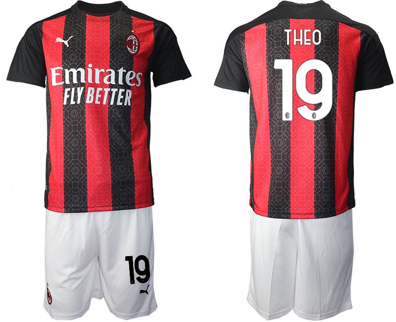 Men 2020-2021 club AC milan home #19 red Soccer Jerseys